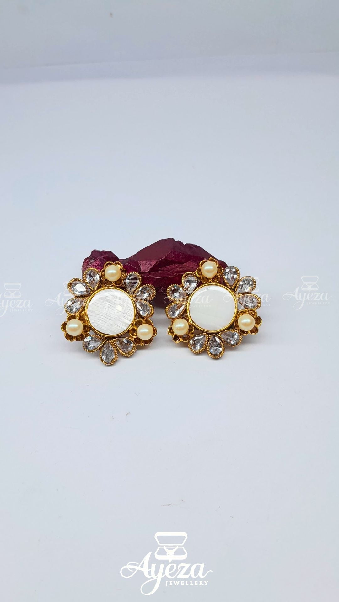 Mother Of Pearl Studs | Jewellery By Ayeza