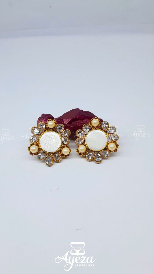 Mother Of Pearl Studs | Jewellery By Ayeza