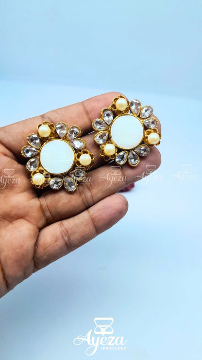 Mother Of Pearl Studs | Jewellery By Ayeza