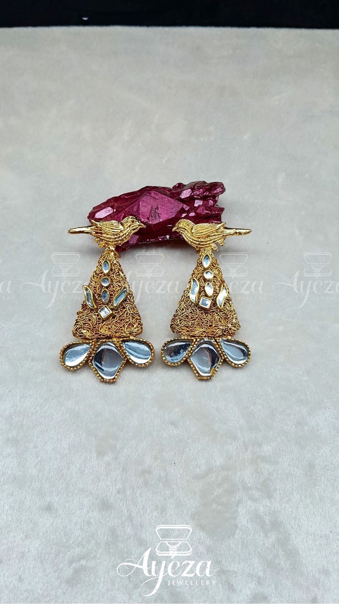 Weaver Bird Motif Earrings || Jewellery By Ayeza