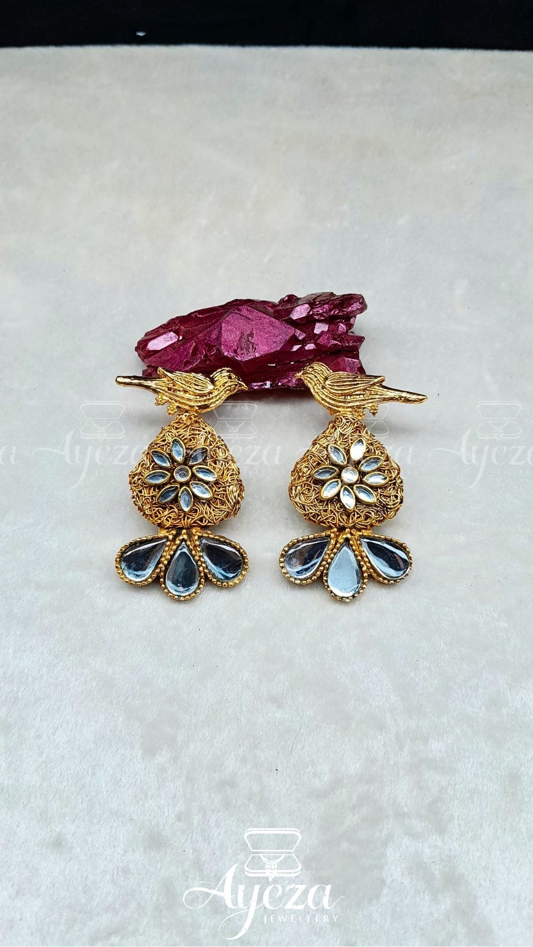 Weaver Bird Motif Earrings || Jewellery By Ayeza