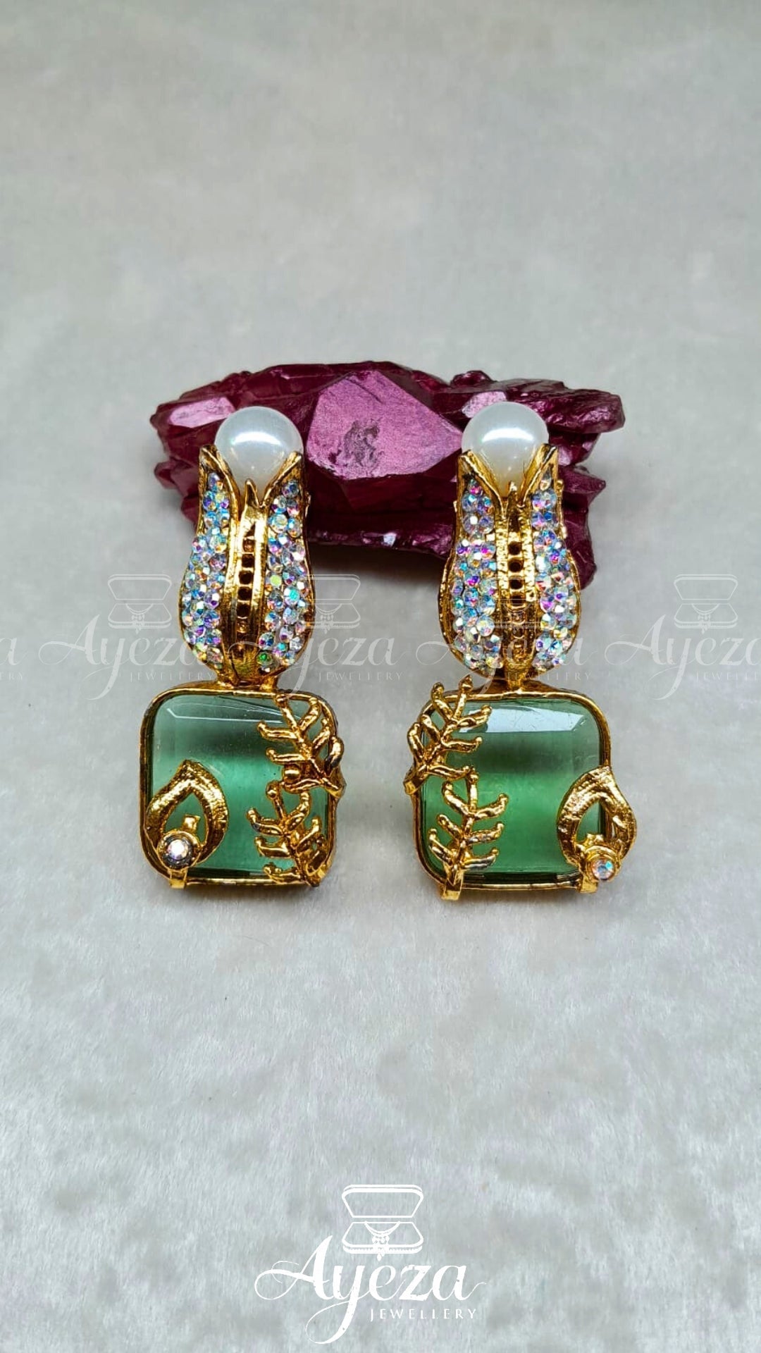 Green Earrings | Jewellery by ayeza