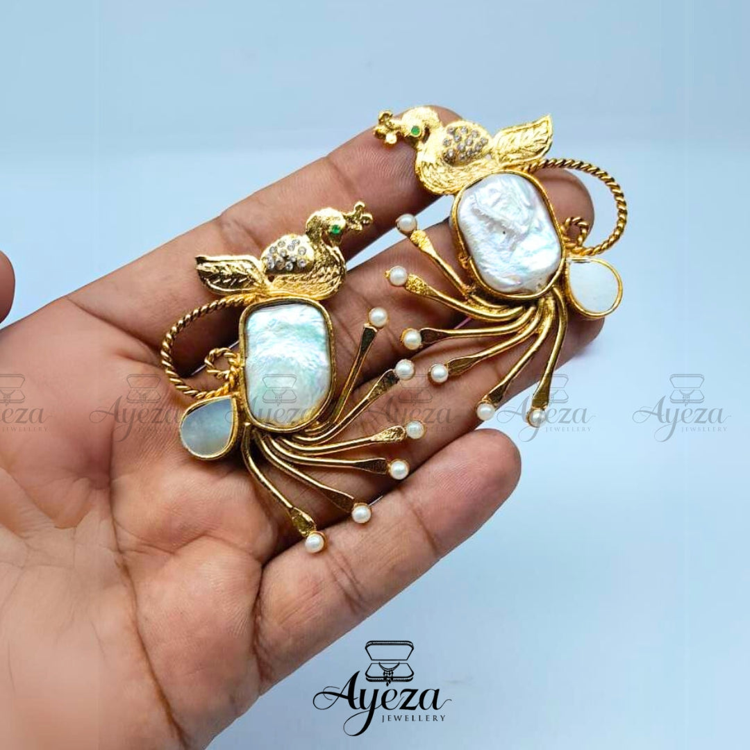 Mother of Pearl studs and classic kara | Jewellery by ayeza