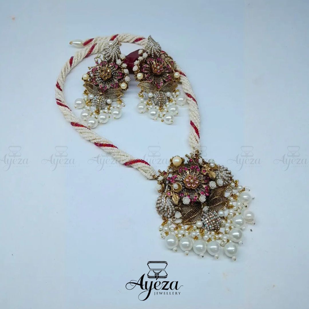 Mala Necklace Set with Earrings | Jewellery by ayeza