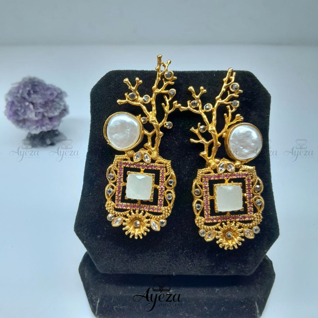 Elegant Mother of Pearl Earrings | Jewellery by ayeza