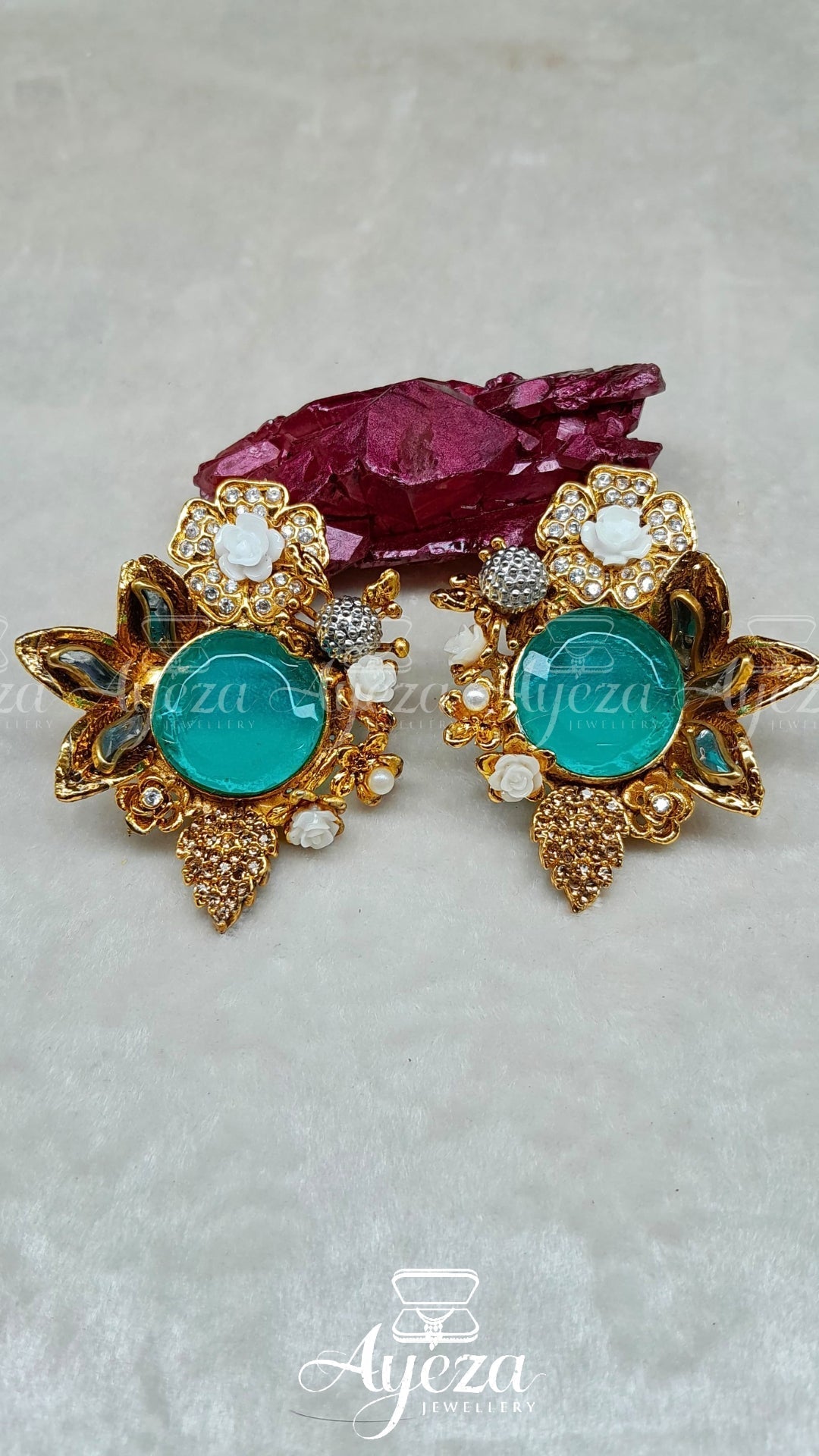 SEMI PRECIOUS STONE STUDS || JEWELLERY BY AYEZA