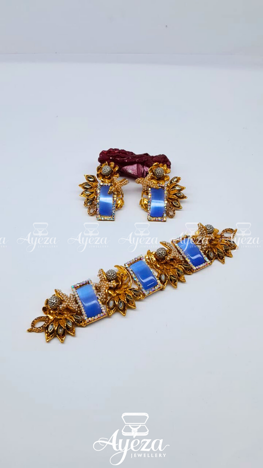 Blue Stone Chokker | Jewellery by ayeza