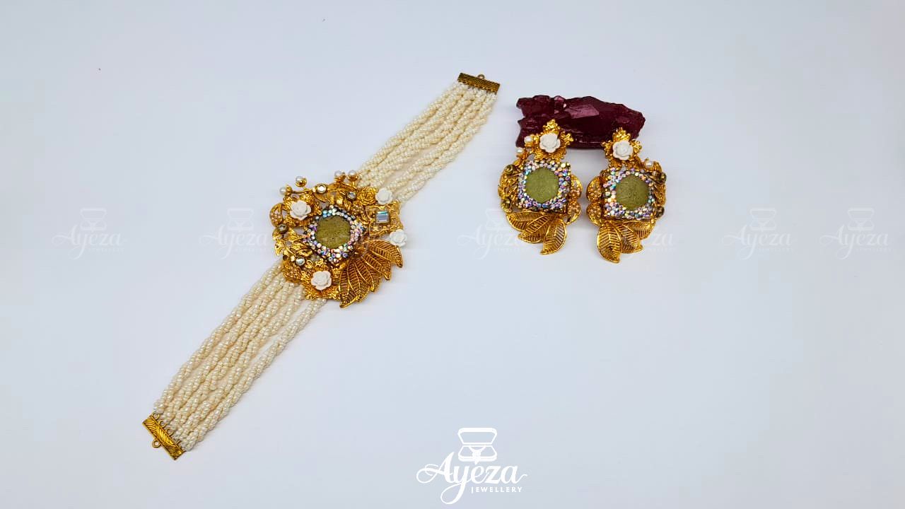 Leaf Design Choker Set | Jewellery by ayeza