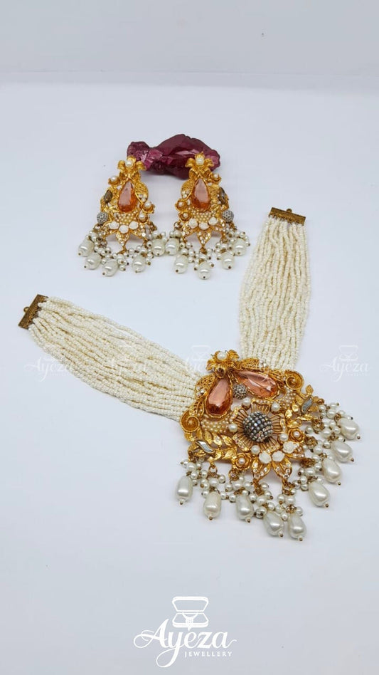 Turkish Half Pearl Guluband Set | Jewellery by ayeza